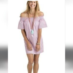 Vineyard Vines Striped Off-Shoulder Dress